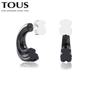TOUS Black and Silver Earrings